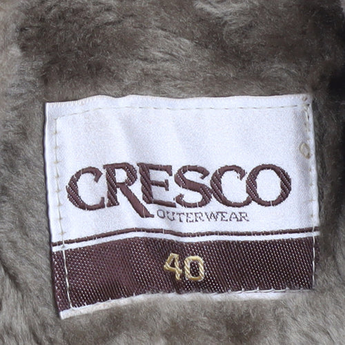 Cresco Women Beige Faux Fur Collar Button Overcoat Size 12