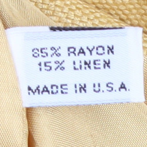 VZF Women's Yellow Linen Blend Long Blazer Jacket Size 8