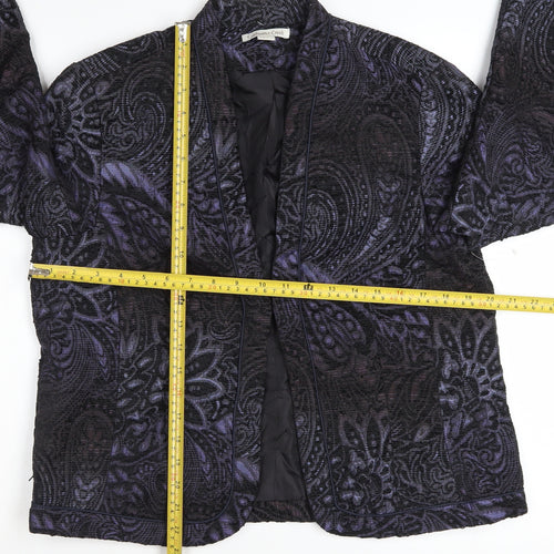 Coldwater Creek Women's Purple Paisley Velvet Jacket Size 12 Petite