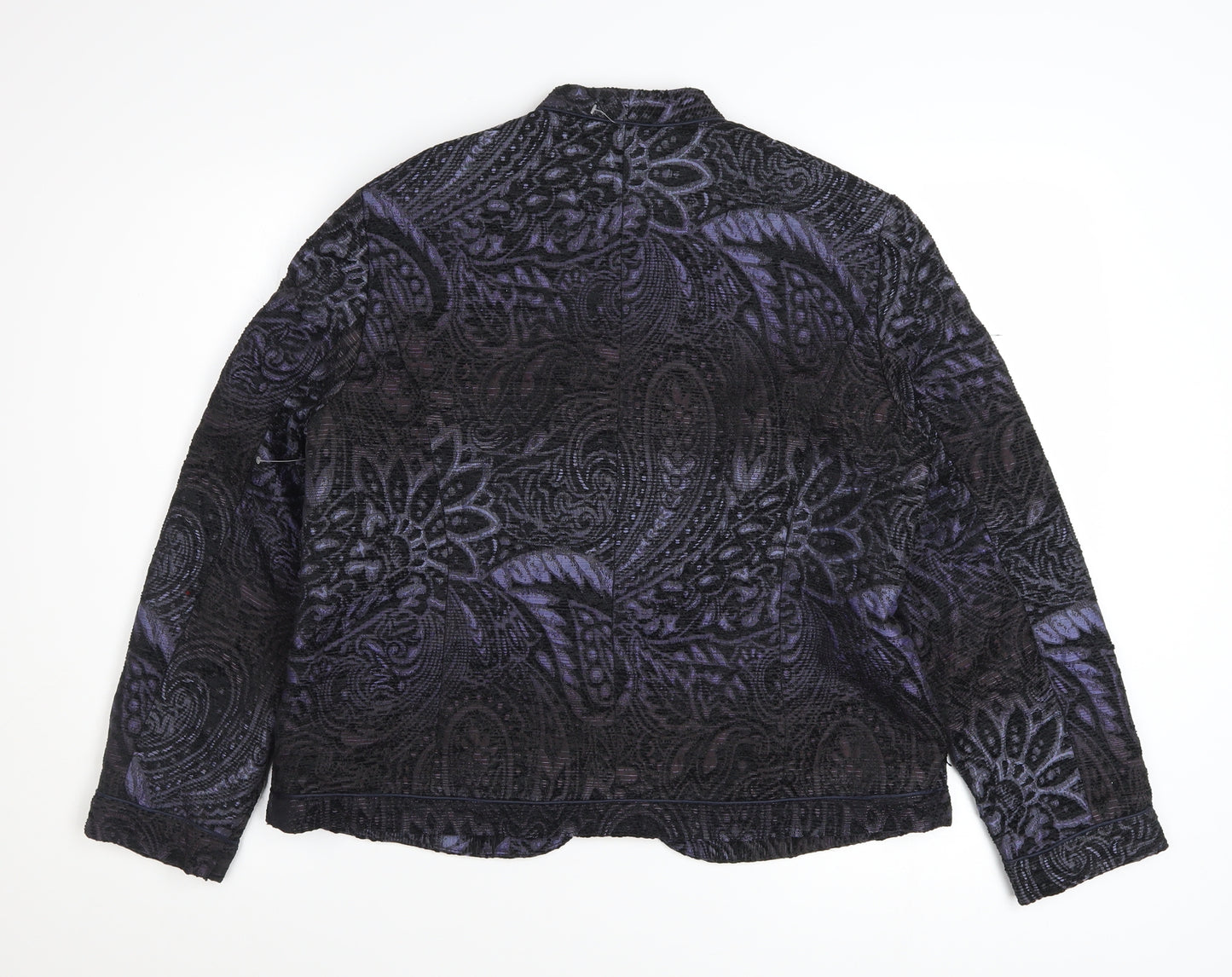 Coldwater Creek Women's Purple Paisley Velvet Jacket Size 12 Petite