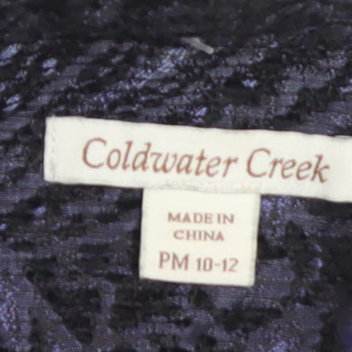 Coldwater Creek Women's Purple Paisley Velvet Jacket Size 12 Petite