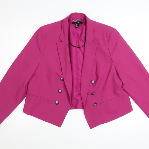 Simply Be Women's Pink Blazer Jacket UK 18 Plus Size Lined Smart