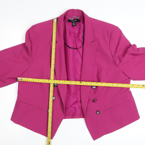 Simply Be Women's Pink Blazer Jacket UK 18 Plus Size Lined Smart