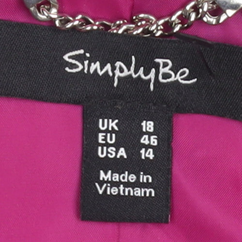 Simply Be Women's Pink Blazer Jacket UK 18 Plus Size Lined Smart
