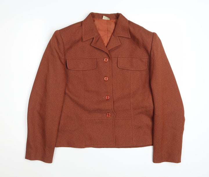 Doregati Women’s Brown Classic Blazer Size 14 Polyester Jacket