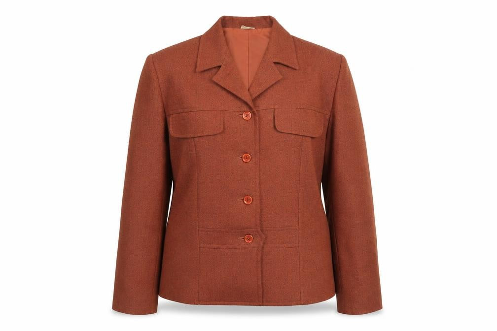 Front view of Doregati Women’s Brown Classic Blazer, size UK 14, Polyester Jacket