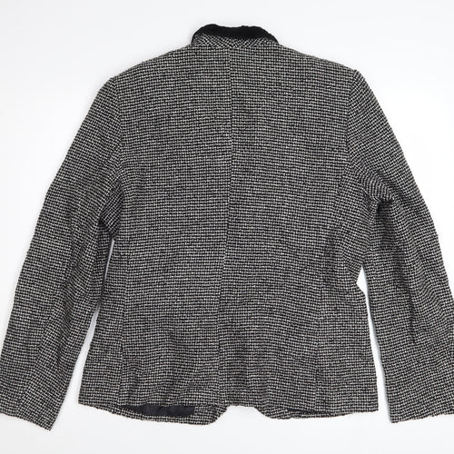 Norton McNaughton Women's Black Tweed Faux Fur Collar Blazer Size 12