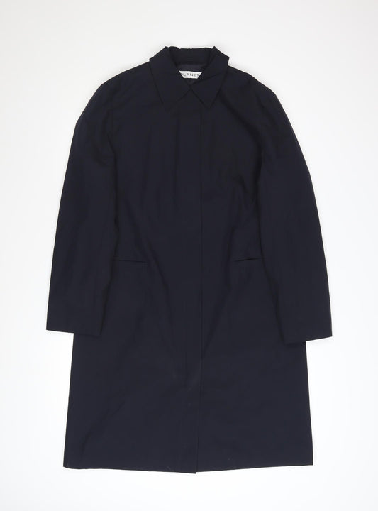 Planet Women's Black Long Trench Coat Size 8 Regular Fit