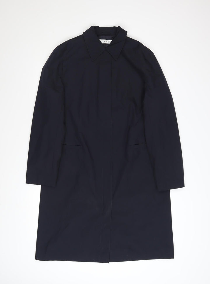 Planet Women's Black Long Trench Coat Size 8 Regular Fit