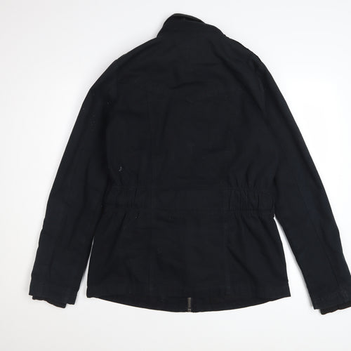 Tommy Hilfiger Women's Black Cotton Belted Military Jacket Medium