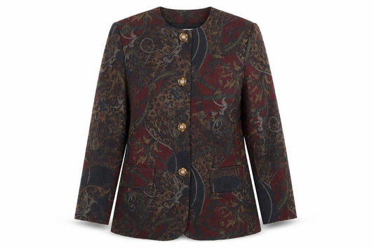 Front view of Kasper for A.S.L. Women's Multicoloured, size 12, Buttoned Blazer