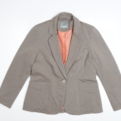 Rohan Women Brown Size 12 Journey Blazer Jacket Single-Breasted