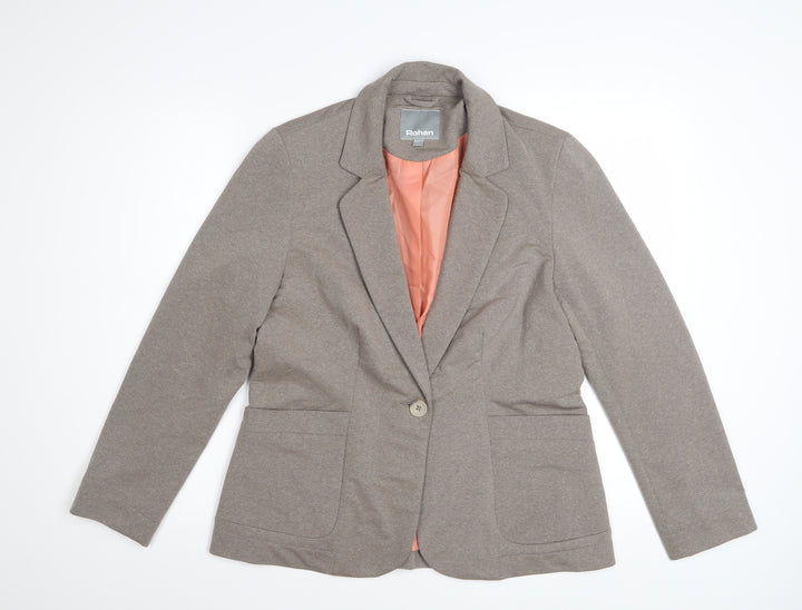 Rohan Women Brown Size 12 Journey Blazer Jacket Single-Breasted