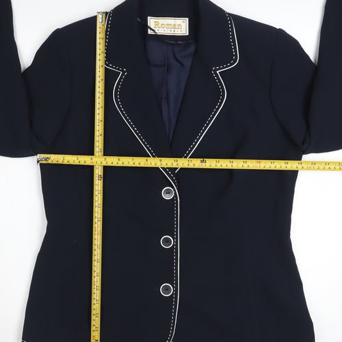 Roman Originals Women's Navy Blue Size 14 Blazer Jacket Tailored Fit