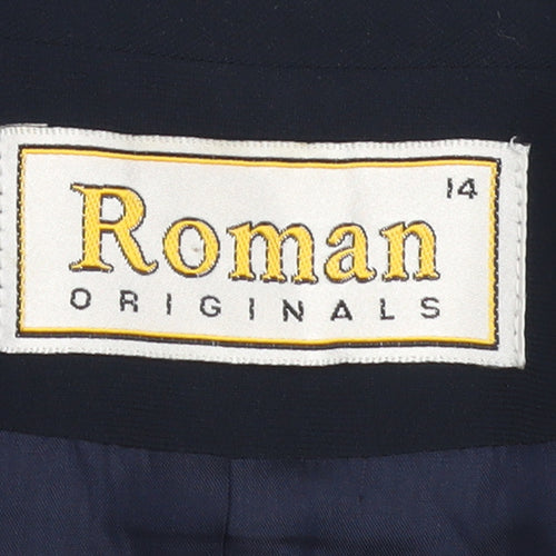 Roman Originals Women's Navy Blue Size 14 Blazer Jacket Tailored Fit