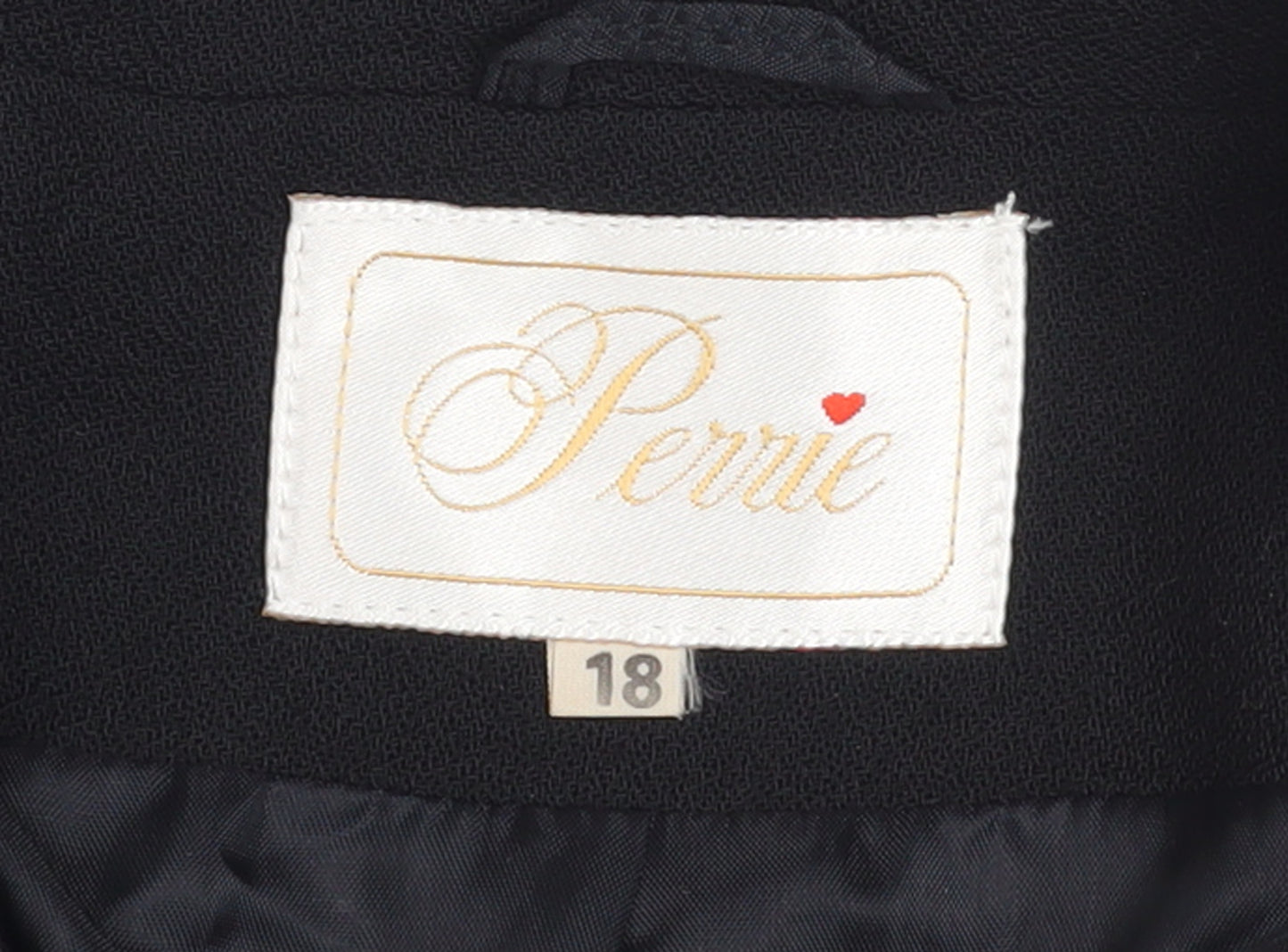Perrie Women's Black Wool Blend Two-Button Blazer Size 18