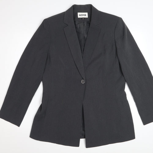 Kasper Women's Black Single Breasted Blazer Jacket Size 10 Polyester