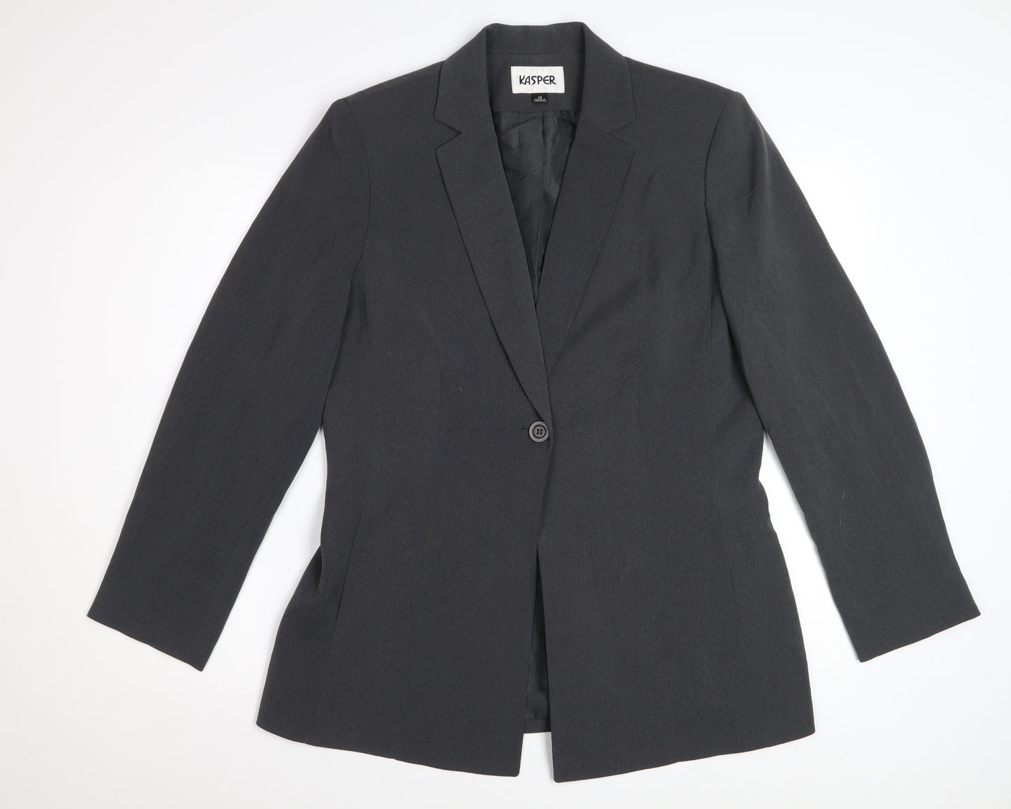 Kasper Women's Black Single Breasted Blazer Jacket Size 10 Polyester