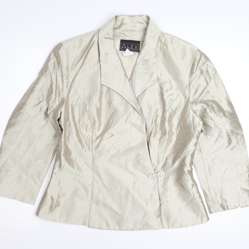Alex Evenings Women’s Ivory Satin Blazer Jacket Size 12 Formal Wear