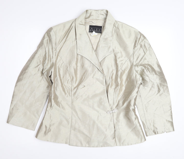 Alex Evenings Women’s Ivory Satin Blazer Jacket Size 12 Formal Wear