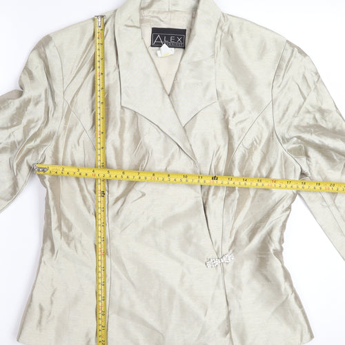 Alex Evenings Women’s Ivory Satin Blazer Jacket Size 12 Formal Wear