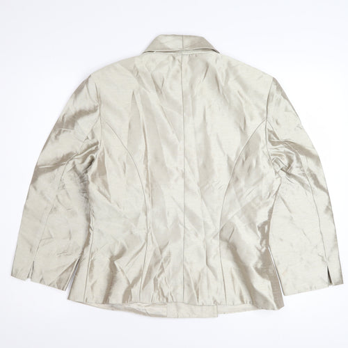Alex Evenings Women’s Ivory Satin Blazer Jacket Size 12 Formal Wear