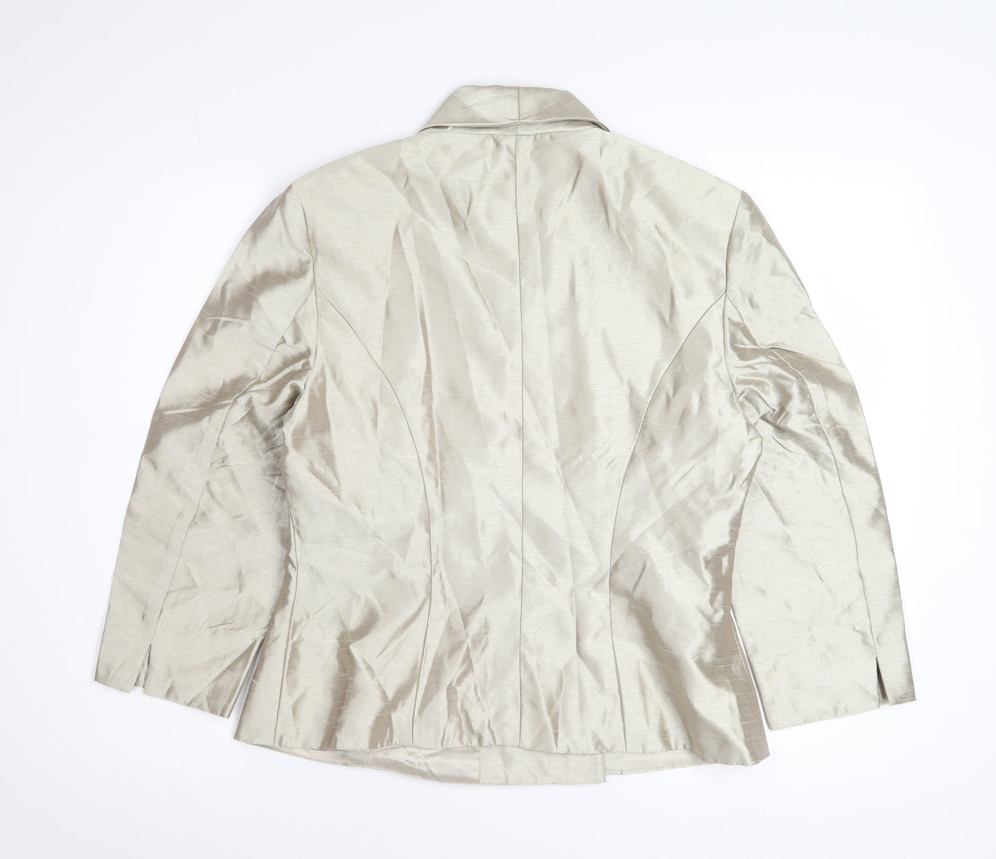 Alex Evenings Women’s Ivory Satin Blazer Jacket Size 12 Formal Wear