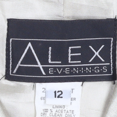 Alex Evenings Women’s Ivory Satin Blazer Jacket Size 12 Formal Wear