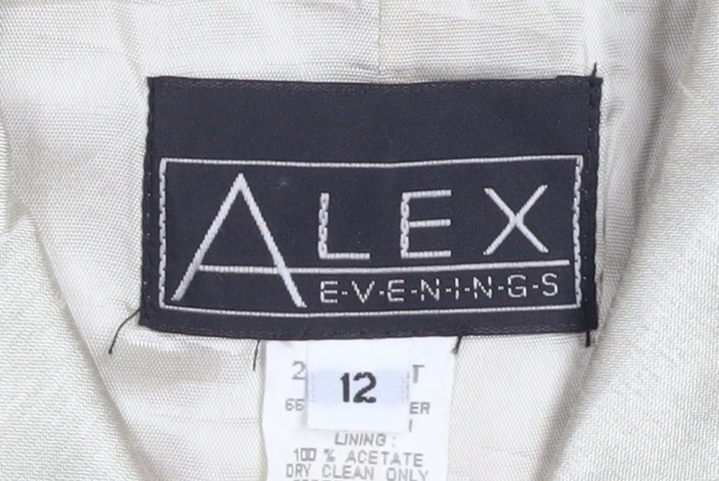 Alex Evenings Women’s Ivory Satin Blazer Jacket Size 12 Formal Wear