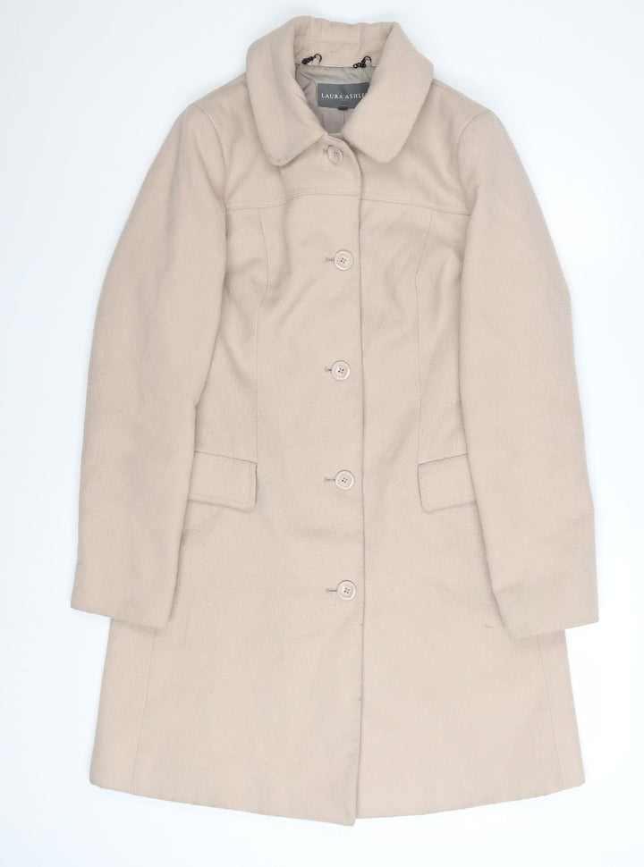 Laura Ashley Women’s Beige Mid-Length Button Coat Size 10