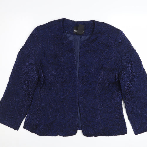 Positive Attitude Women's Blue Petite Textured Blazer Jacket Size 10