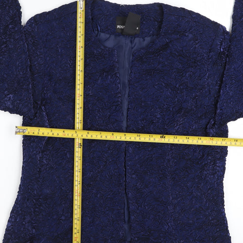 Positive Attitude Women's Blue Petite Textured Blazer Jacket Size 10