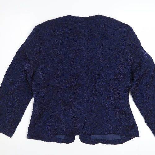 Positive Attitude Women's Blue Petite Textured Blazer Jacket Size 10