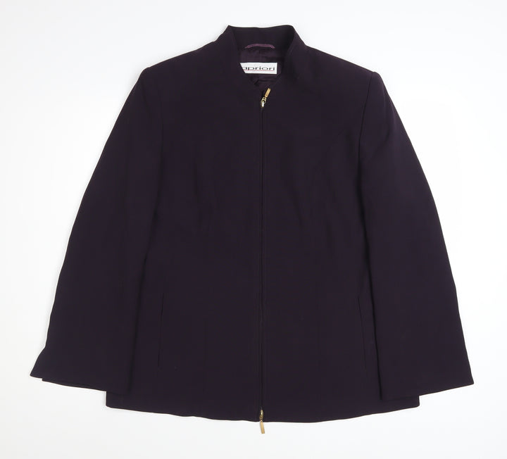 Apriori Women's Purple Mid-Length Zip Jacket Size 16