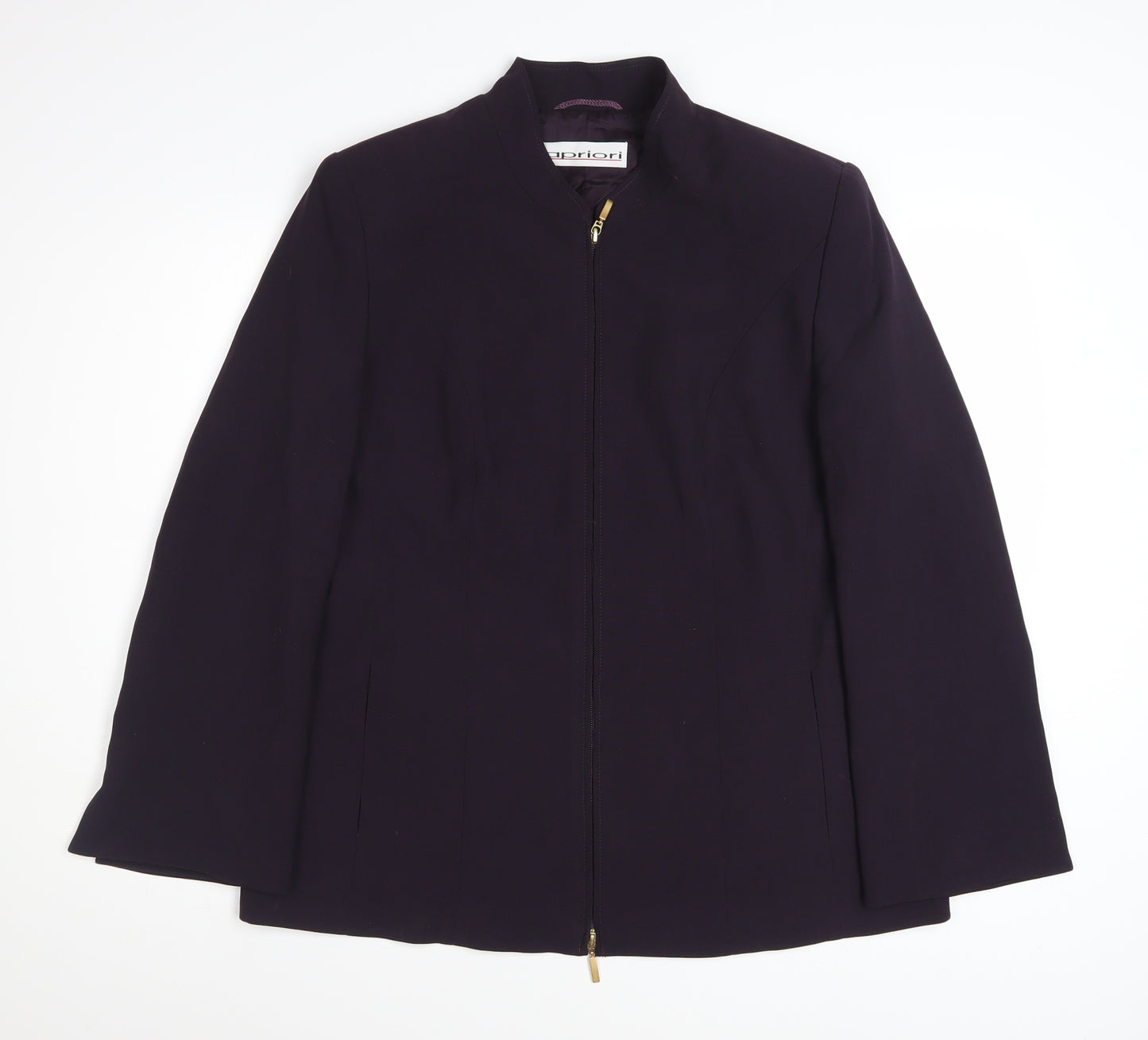Apriori Women's Purple Mid-Length Zip Jacket Size 16