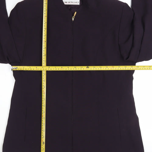 Apriori Women's Purple Mid-Length Zip Jacket Size 16