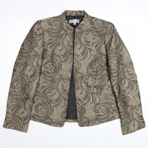 Kasper Women's Gold Floral Blazer Size 12 Regular Single-Breasted