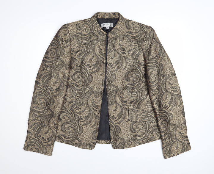 Kasper Women's Gold Floral Blazer Size 12 Regular Single-Breasted