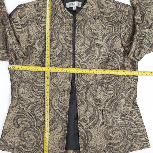 Kasper Women's Gold Floral Blazer Size 12 Regular Single-Breasted