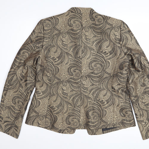 Kasper Women's Gold Floral Blazer Size 12 Regular Single-Breasted