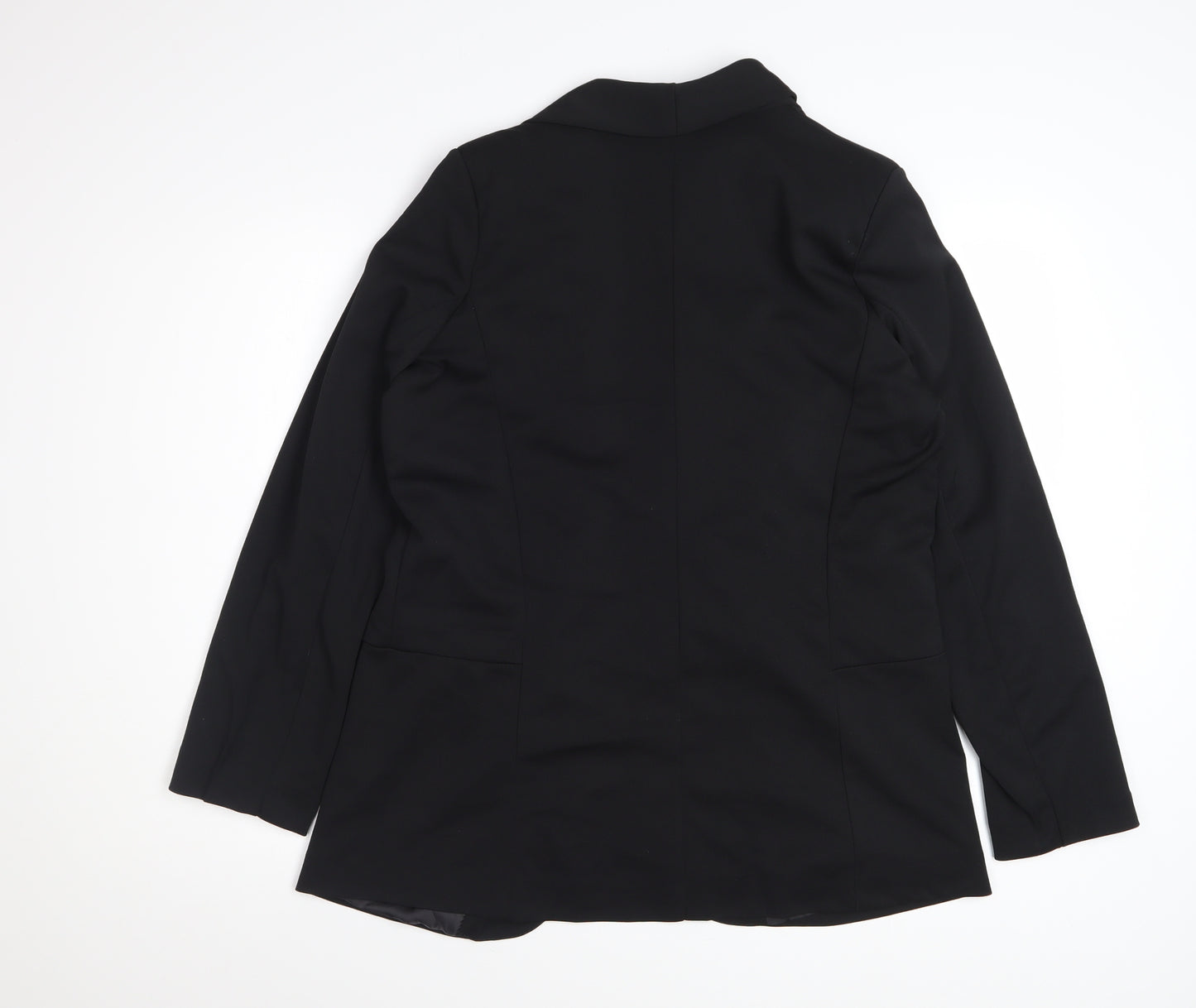 Boohoo Women's Black Blazer UK 12 Regular Fit Lined Jacket