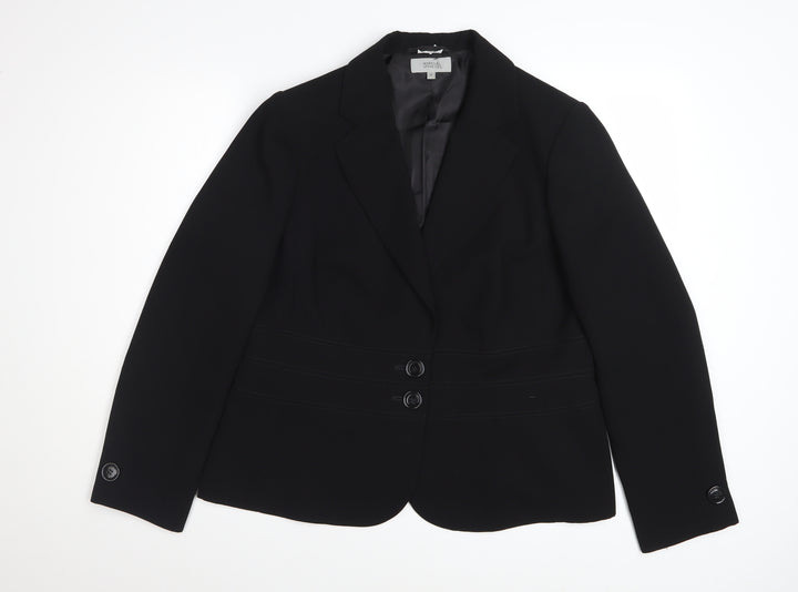 Marks and Spencer Women Black Size 18 Single-Breasted Blazer