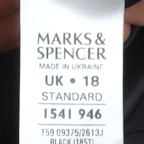 Marks and Spencer Women Black Size 18 Single-Breasted Blazer
