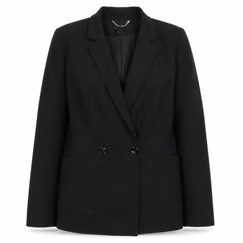 Tailored Women's Black Double-Breasted Blazer UK 10 Classic Fit