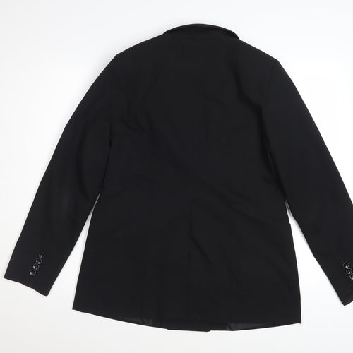 Tailored Women's Black Double-Breasted Blazer UK 10 Classic Fit