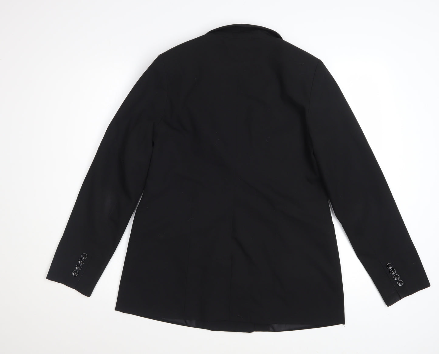 Tailored Women's Black Double-Breasted Blazer UK 10 Classic Fit