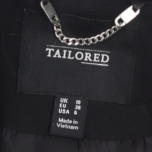 Tailored Women's Black Double-Breasted Blazer UK 10 Classic Fit