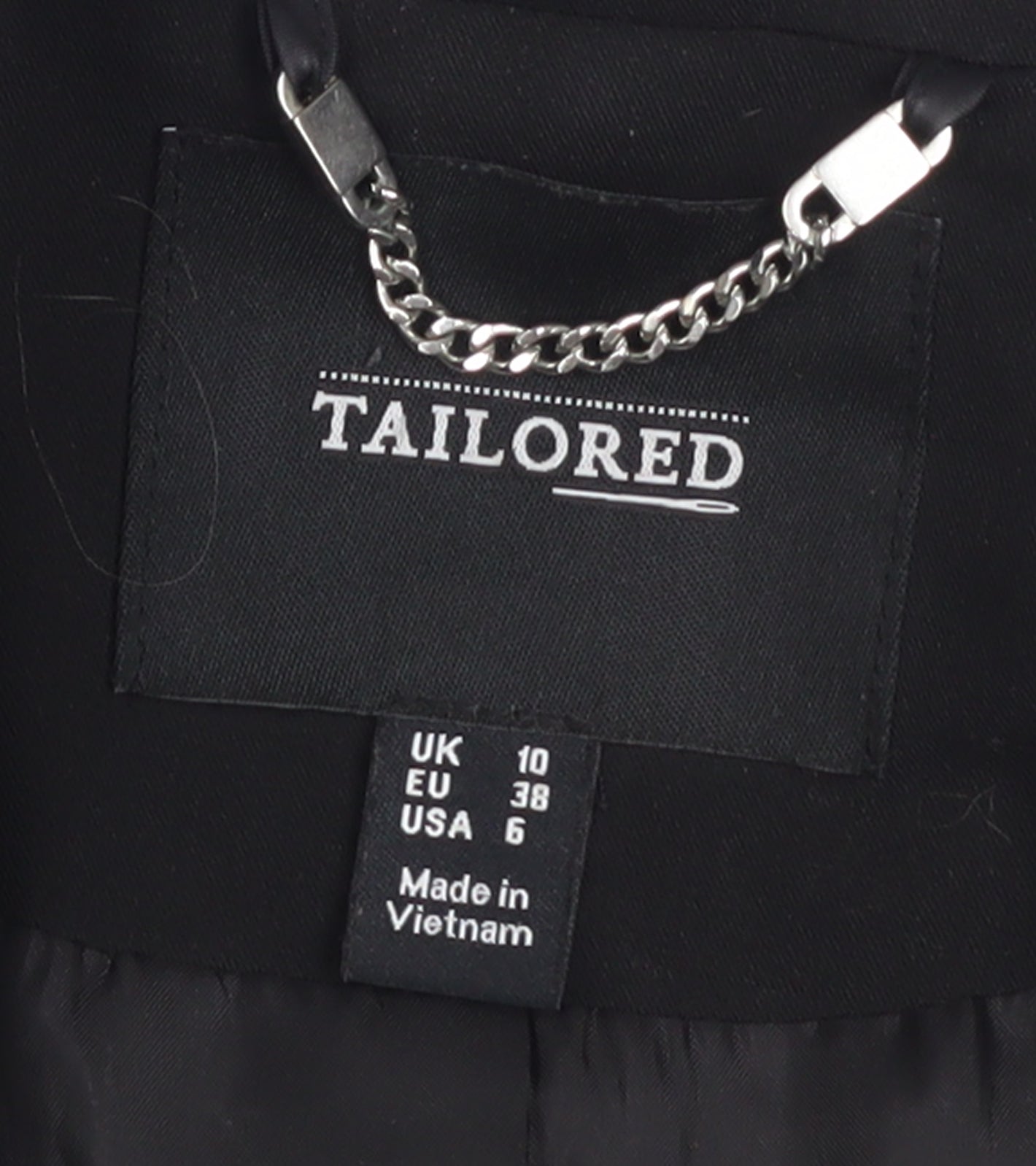 Tailored Women's Black Double-Breasted Blazer UK 10 Classic Fit