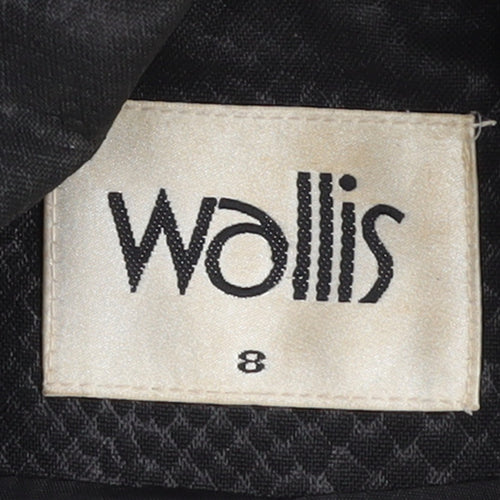 Wallis Women's Black Snake Print Belted Trench Coat Size 8