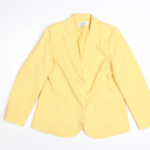 Conrad C Collection Women's Yellow Polyester Single-Breasted Blazer Size 14